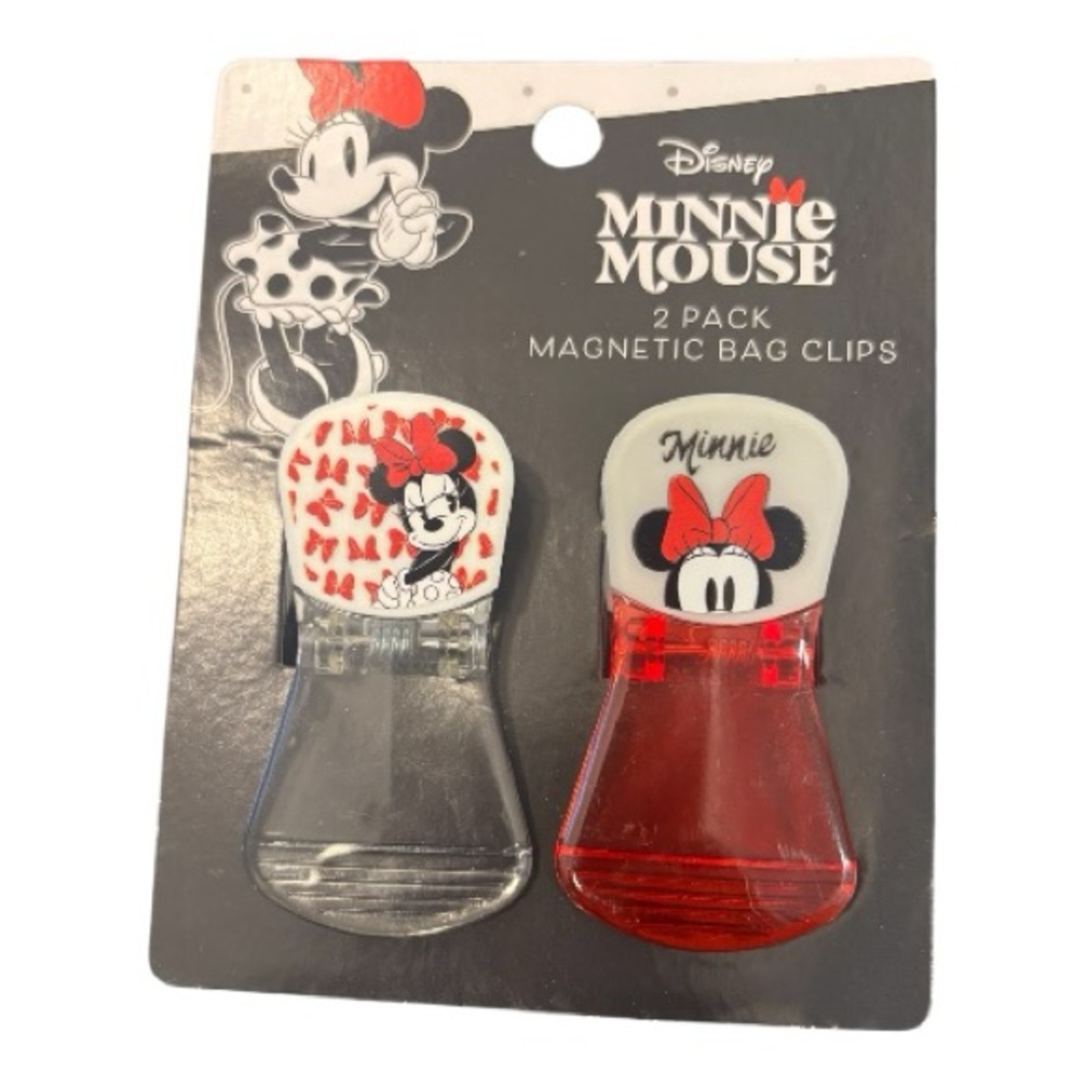 Disney Minnie Mouse Red and Gray Magnetic Clips 2pk